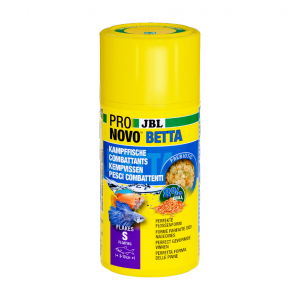 JBL ProNovo Betta Flakes S 100ml est une nourriture en flocons spécialement conçue pour les poissons Betta.