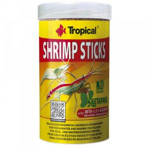 Les Shrimp Sticks 100ml de Tropical sont une alimentation sous forme de bâtonnets, parfaitement complétée